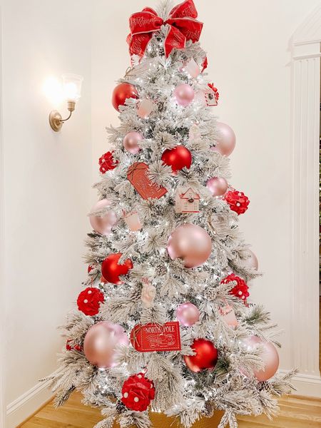 Pink and red Christmas tree ornaments 

#LTKhome #LTKsalealert #LTKHoliday