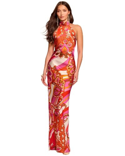 Ramy Brook Women's Printed Tatiana Gown, Fiesta Pink Multi, 2 | Amazon (US)