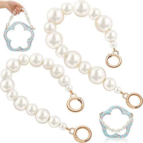 2 Pieces Large Imitation Pearl Bead Handle Chain Short Handbag Purse Chain Replacement Bag Chain ... | Amazon (US)