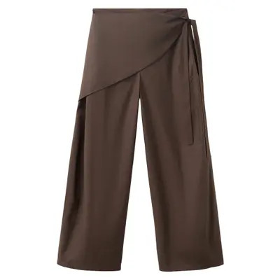 MANGO Belted Wide Leg Pants in Chocolate at Nordstrom, Size 6 | Nordstrom