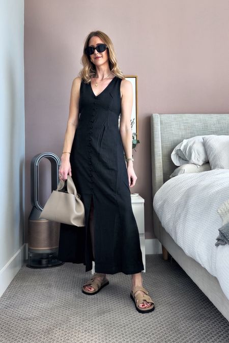 Beautiful Amazon linen dress. Paired with my new Steve Madden sandals. Styled with my Polene bag - not able to be linked 

#LTKfindsunder50 #LTKstyletip #LTKfindsunder100