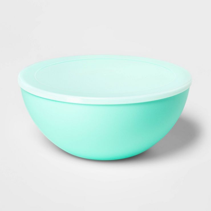 119oz Plastic Serving Bowl with Lid Teal - Sun Squad™ | Target