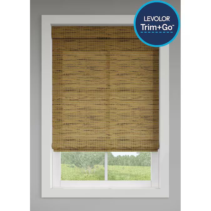 LEVOLOR Trim+Go 24-in x 64-in Tatami Light Filtering Cordless Bamboo Roman Shade Lowes.com | Lowe's
