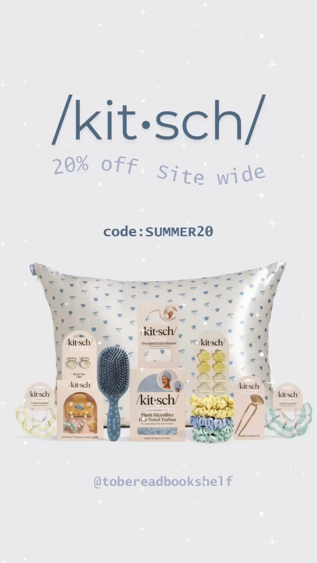 Save 20% off Sitewide at Kitsch with code SUMMER20. 

Keywords: hair, skincare, silk pillowcase, heartless curls, silk bonnet,  hair ties, shampoo, condition, accessories, sale, deal alert, summer sale

#LTKselfcare #LTKSaleAlert #LTKBeauty