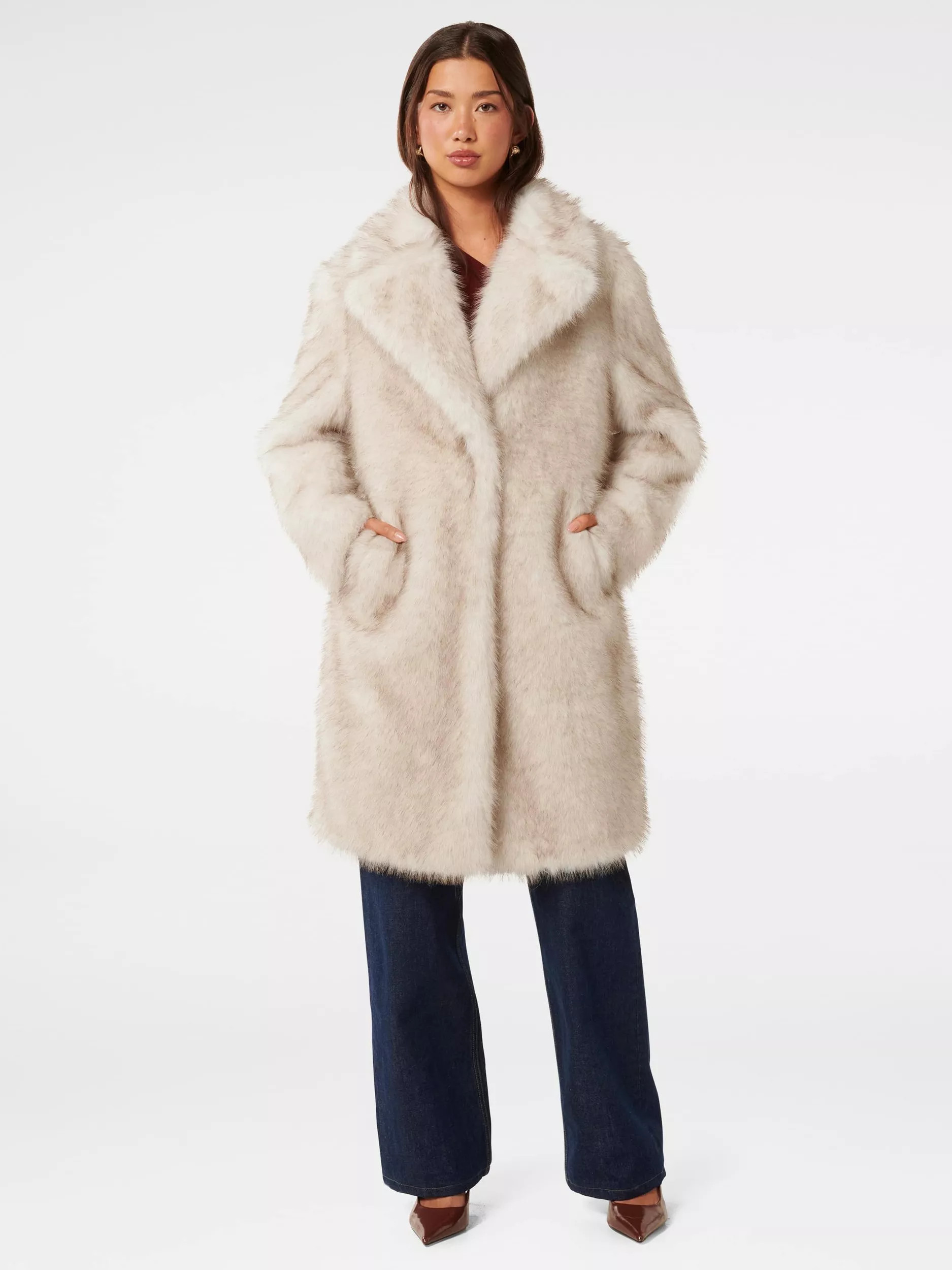 Forever New Victoria Faux Fur Coat, Mink | John Lewis (UK)