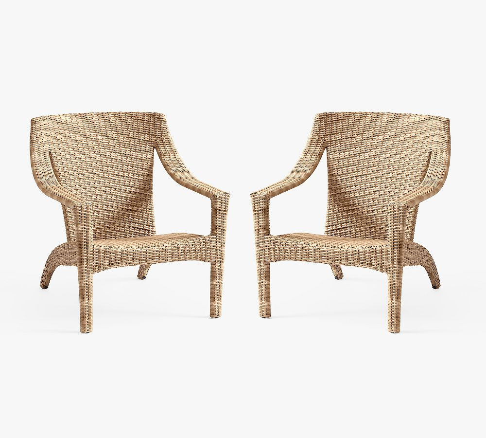 Huntington Wicker Stacking Outdoor Adirondack | Pottery Barn (US)