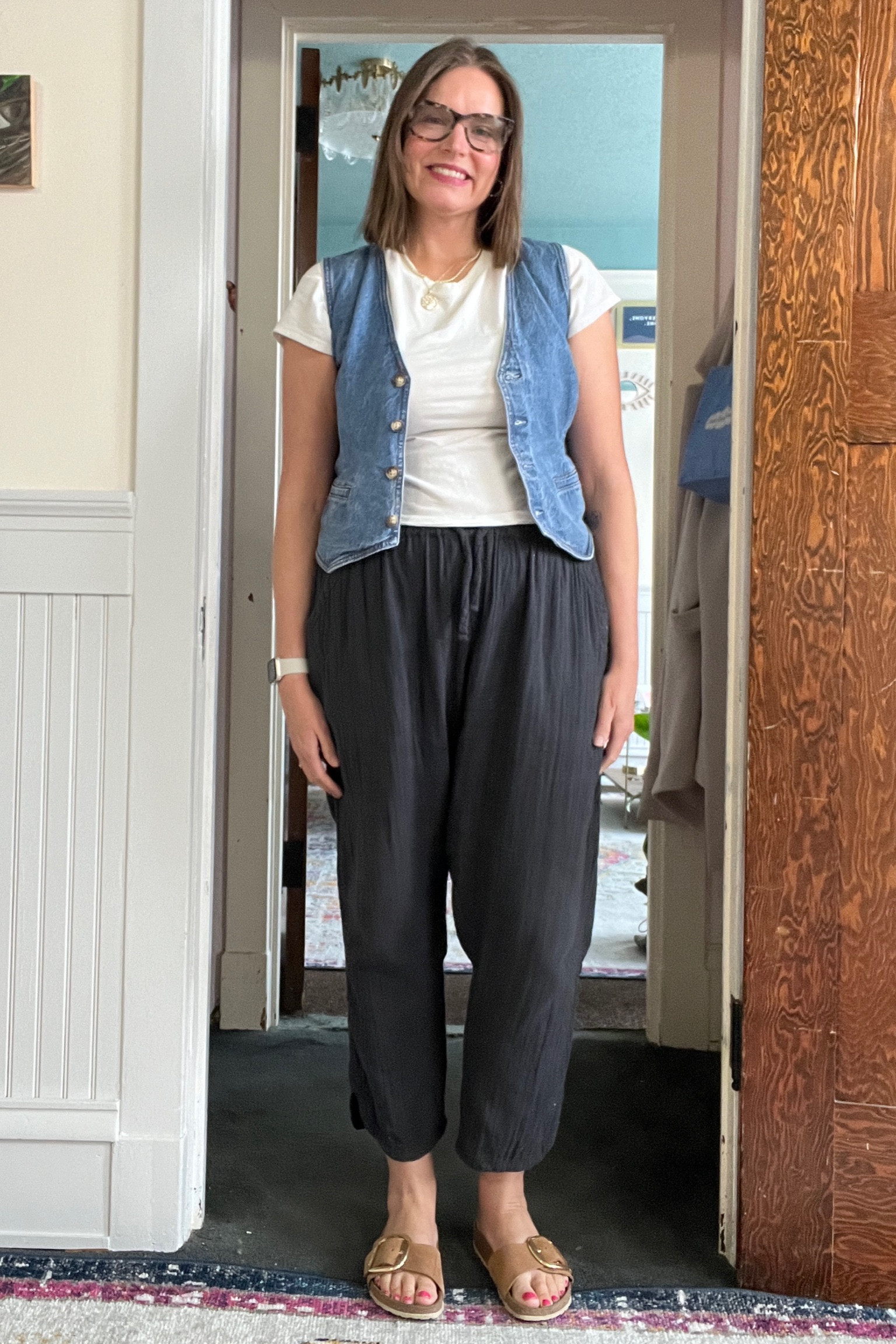 Demin vest looks 

#LTKOver40 #LTKSeasonal #LTKMidsize