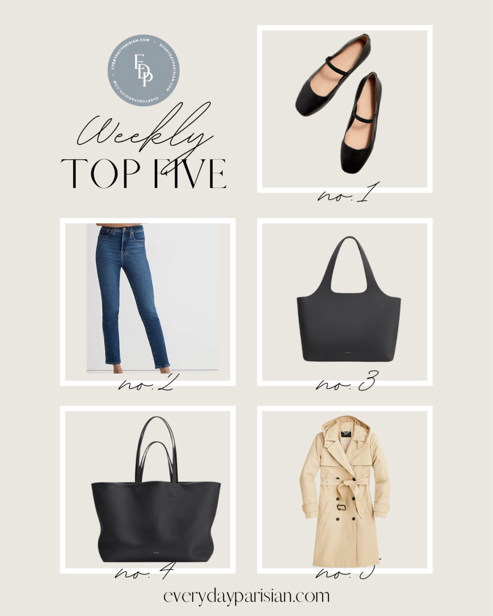 This week’s best sellers include the J.Crew trench currently on sale. Stovepipe jeans from Madewell and the perfect ballet flats. Plus, two great work/travel totes from Cuyana. 

#LTKshoecrush #LTKover40 #LTKtravel