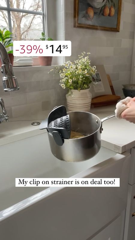 Clip on strainer is on deal today! It really works: you can use it on pots, pans, and bowls! 

#LTKhome #LTKunder50 #LTKsalealert