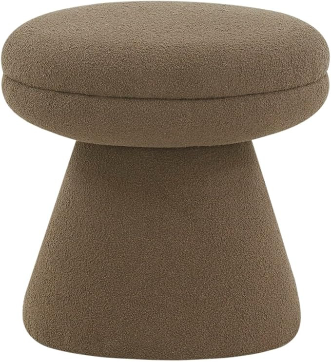 SAFAVIEH Couture Collection Gisella Dark Brown Boucle Ottoman (Fully Assembled) | Amazon (US)