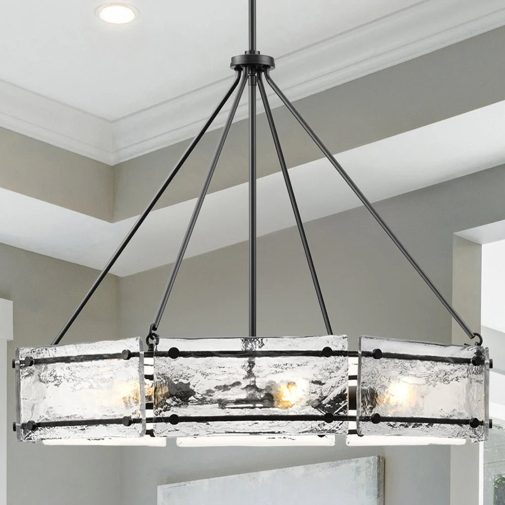 UHP5071 Mediterranean Indoor Chandelier, 24''H x 30"W x 30''D, Matte Black Finish, Shreveport Col... | Urban Ambiance, Inc.