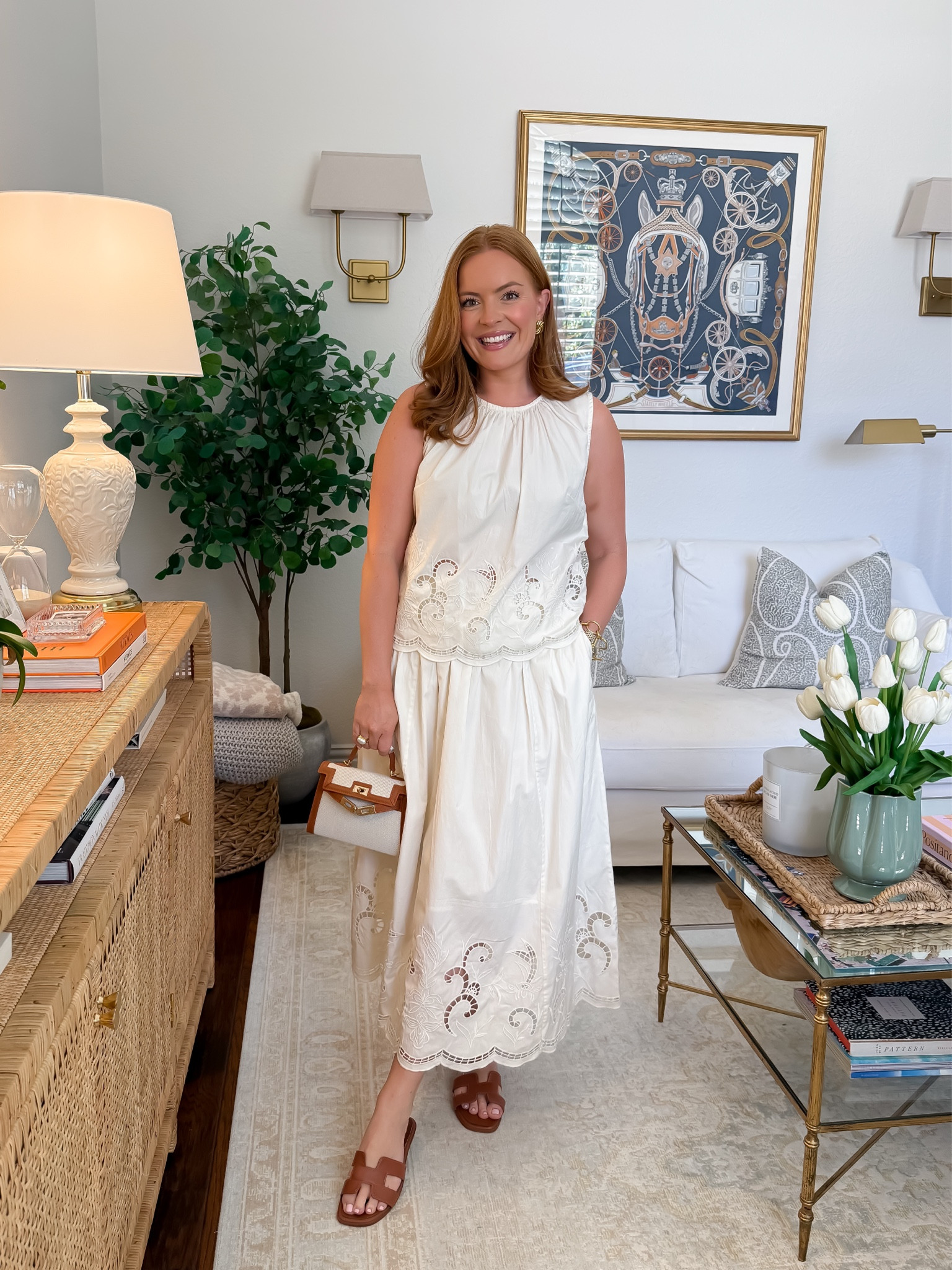 An all-white summer look never disappoints. 🤍 The eyelet detailing gives this matching set such a timeless, elevated feel while still being lightweight and comfortable. Wear it on vacation, to brunch, baby showers, or any summer event where you want to feel effortlessly chic.

#WhiteOutfit #SummerStyle #VacationOutfit #ClassicFashion #LTKFinds