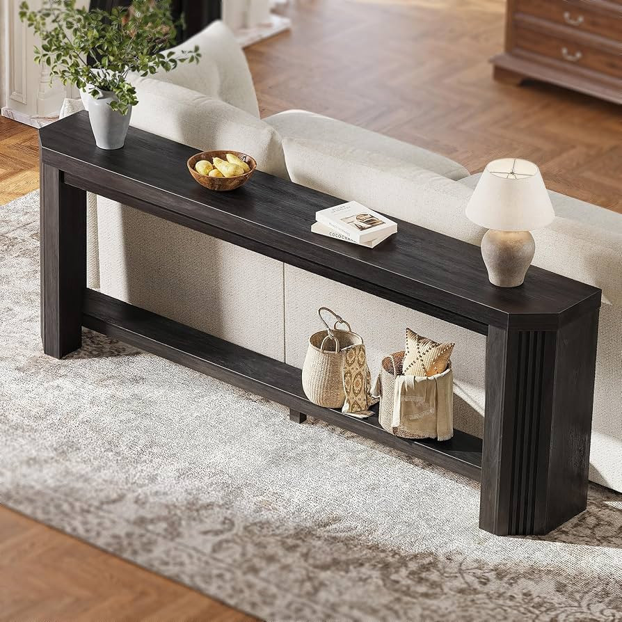 71" Long Console Table for Entryway, Narrow Sofa Table Behind Couch, Farmhouse Storage Entryway T... | Amazon (US)