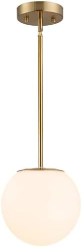 DALIVOL Mid Century Modern Pendant Lighting Gold Globe Pendant Light Fixture,1-Light White Glass ... | Amazon (US)