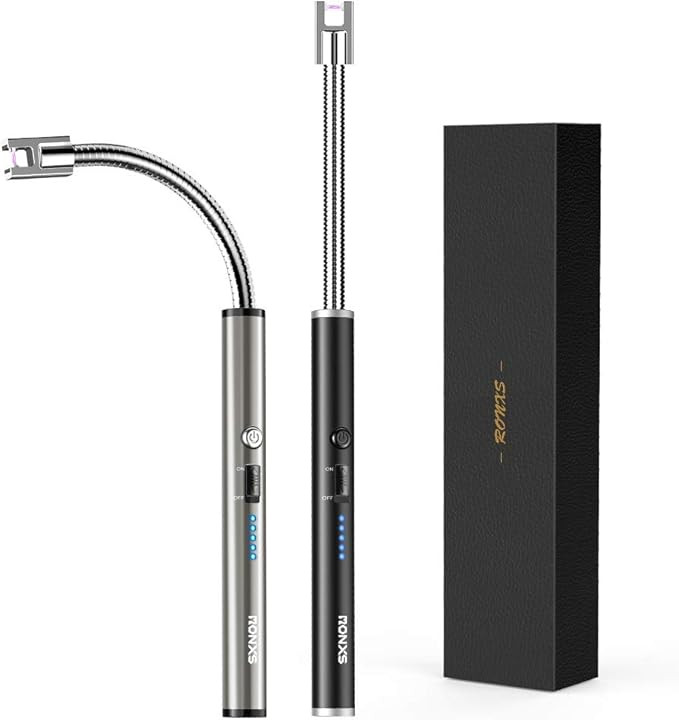 RONXS Lighter, Electric Candle Lighter USB Rechargeable Camping Lighter, Classic Black Gift Box f... | Amazon (US)