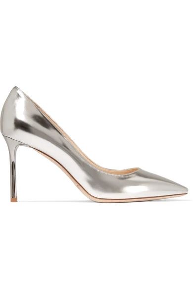 Romy mirrored-leather pumps | NET-A-PORTER (US)