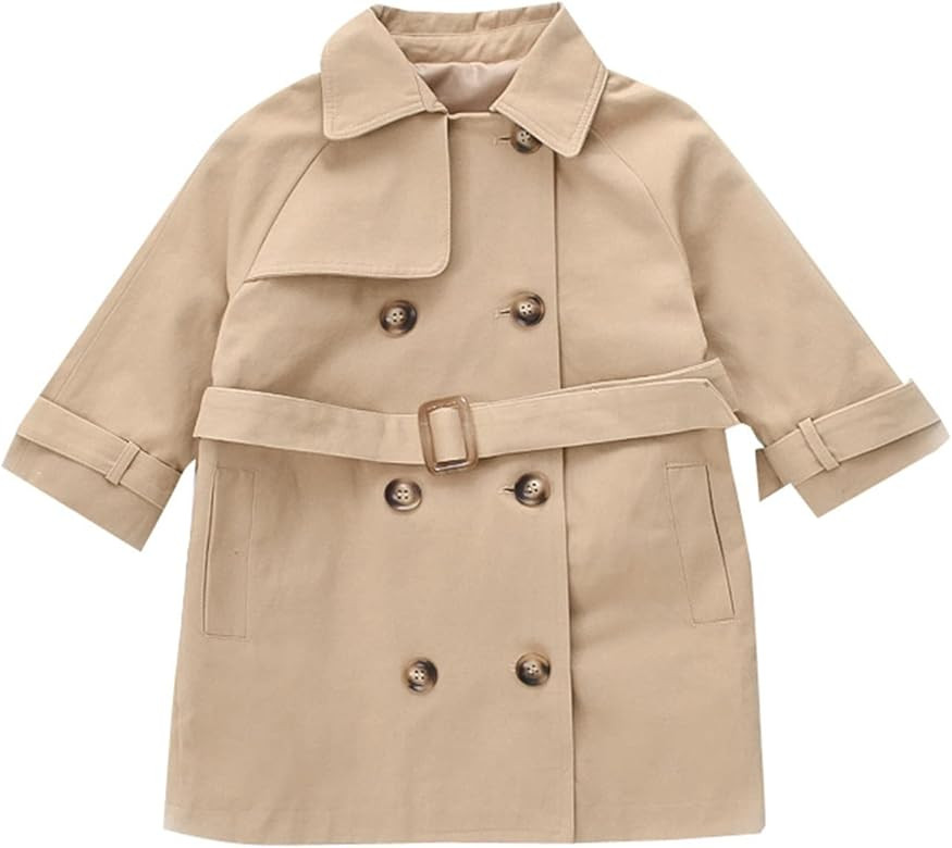 TAOJIAN Baby Girls Trench Jackets, Toddler Girls double-breasted buttons Windbreaker Autumn Sprin... | Amazon (US)