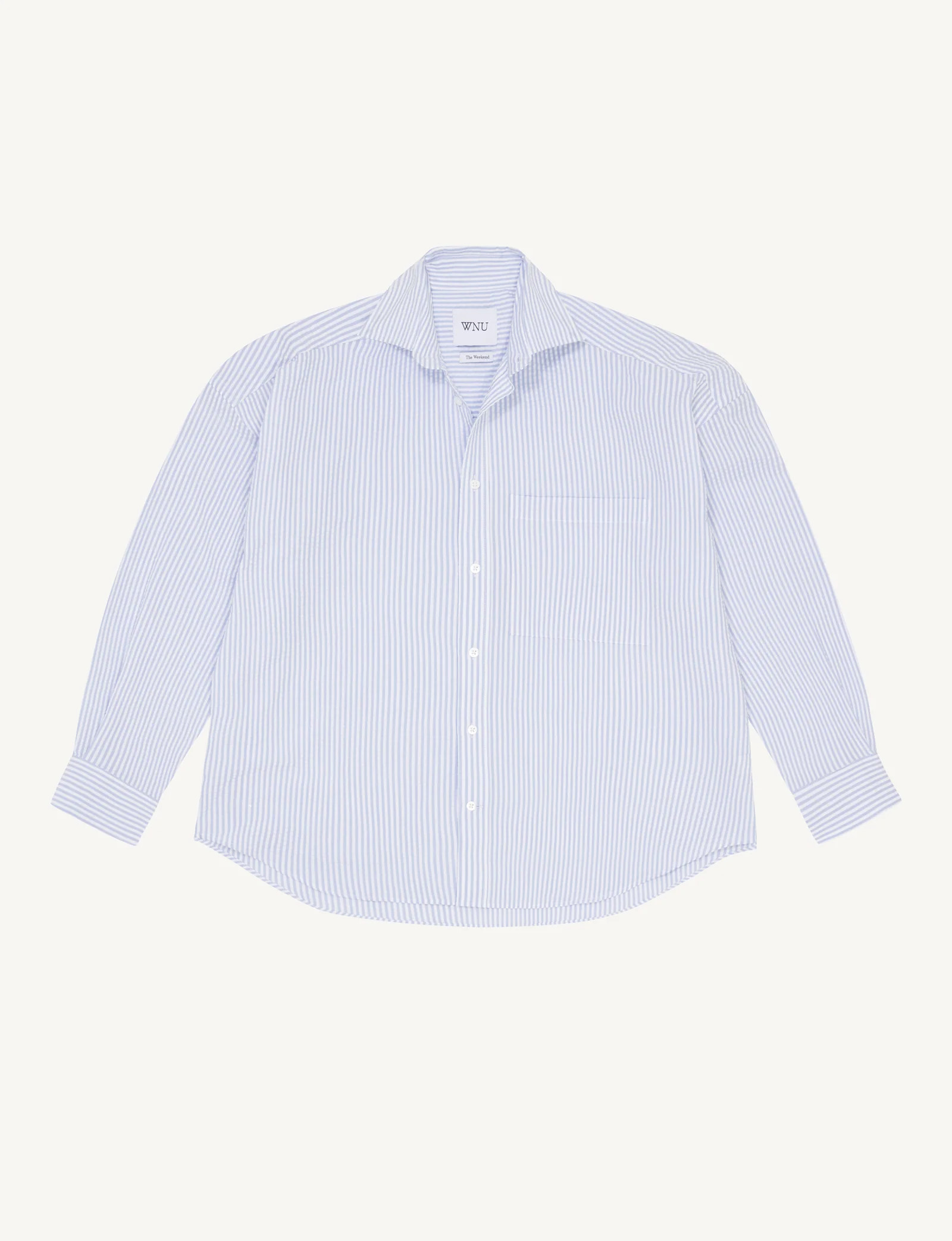 The Weekend: Seersucker, Rain Blue Stripe | With Nothing Underneath