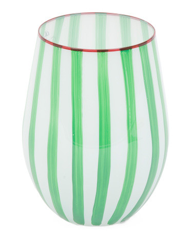 17oz Striped Stemless Wine Glass | TJ Maxx