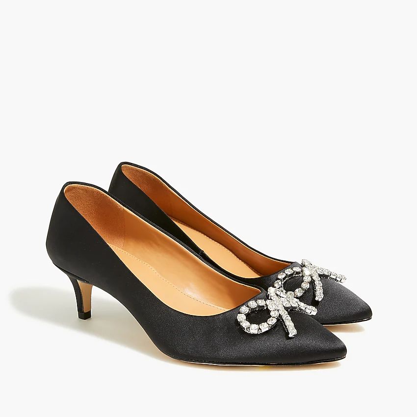 Crystal bow kitten heels | J.Crew Factory