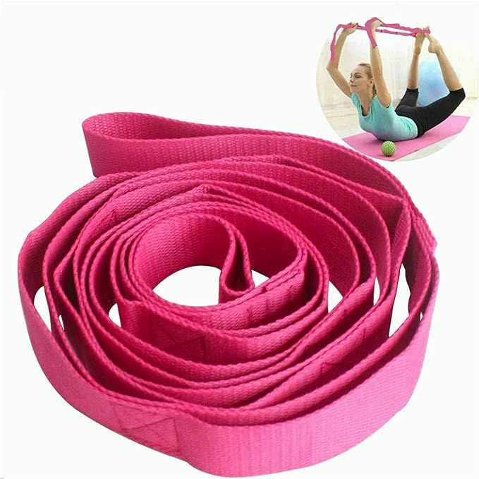 MJIYA Yoga Stretch Exercise Strap with 10 Flexible Loops Thicken Exercise Band Gravity Fitness St... | Amazon (US)