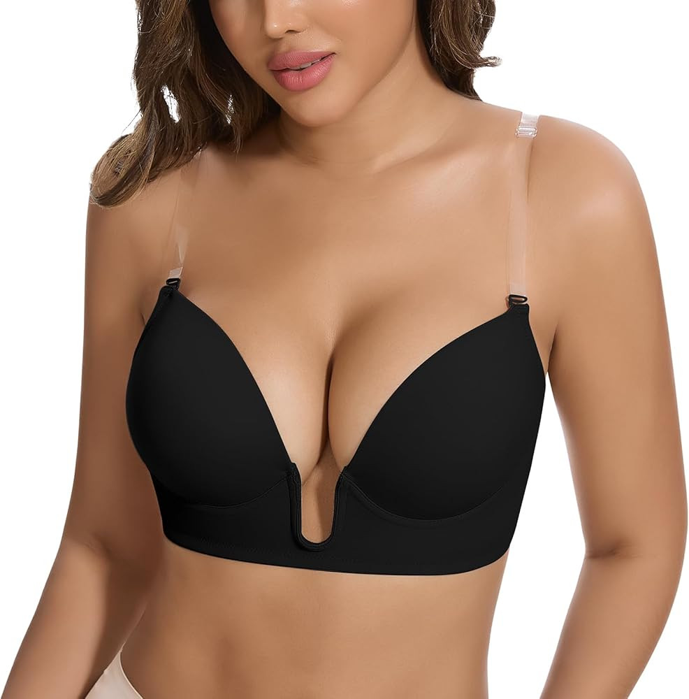 JOYSHAPER Plunge Bras for Women Backless Push Up Bras Low Cut Padded Bras Shaper Convertible with... | Amazon (US)