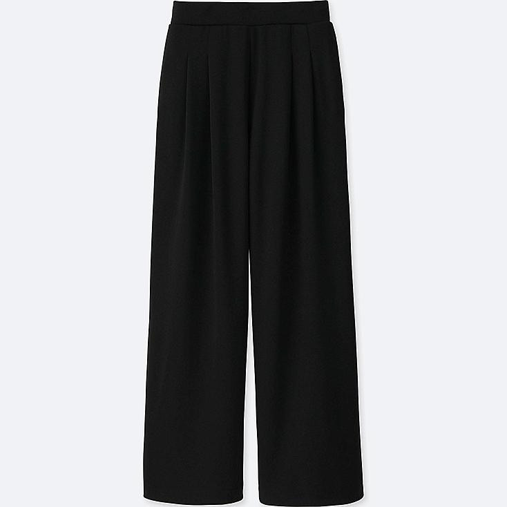 UNIQLO Women's Ponte Tuck Wide Pants, Black, XXS | UNIQLO (US)