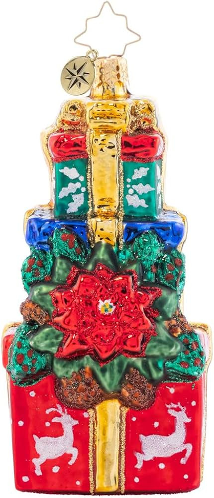 Christopher Radko Hand-Crafted European Glass Christmas Tree Decorative Ornament, Poinsettia Pres... | Amazon (US)