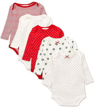 Baby Girls Knit Christmas 5-Pack Bodysuit Set | Dillard's