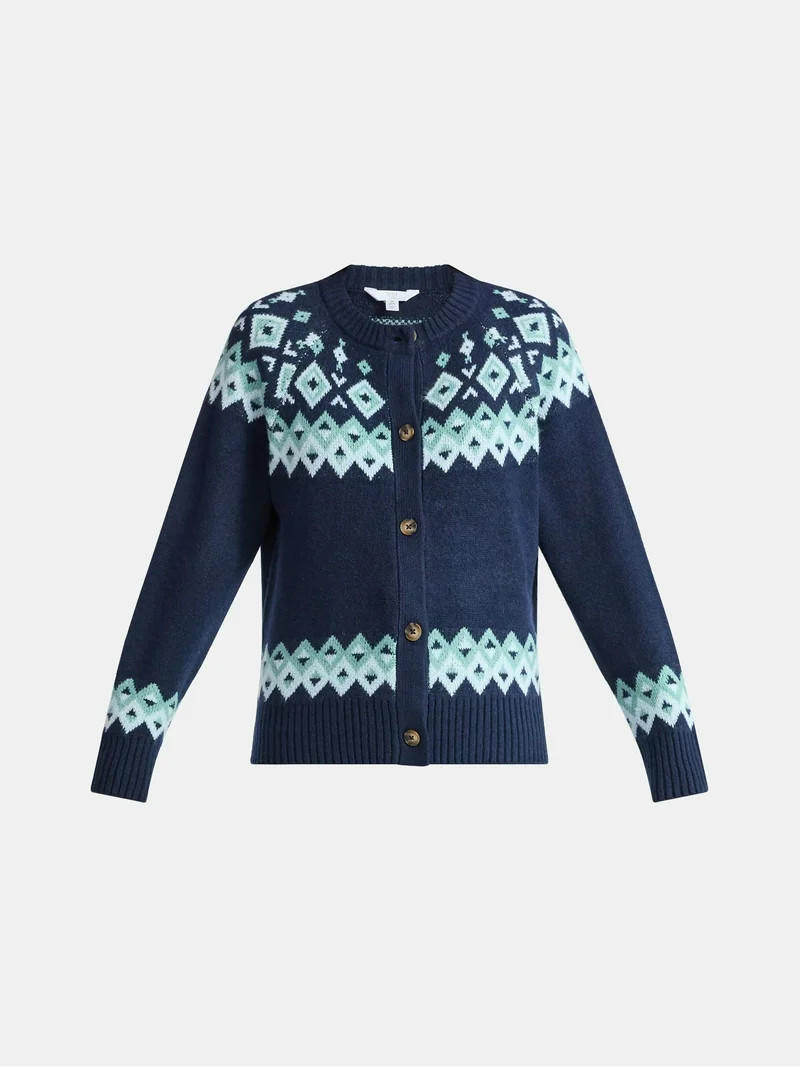 Time and Tru Women's FairIsle Cardigan, Size XS-XXXL | Walmart (US)