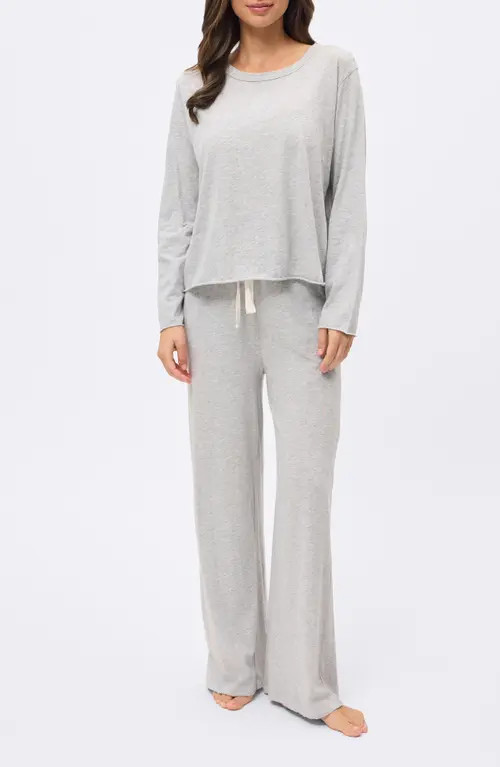 Papinelle Jada Long Sleeve Organic Cotton Pajamas in Grey at Nordstrom, Size Medium | Nordstrom
