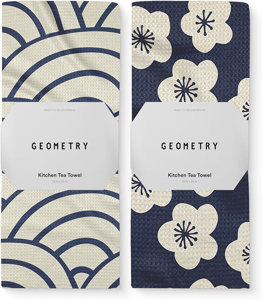 GEOMETRY Kitchen Tea Towels - Quick Dry Microfiber Dish Towels for Kitchen - Every Bloom 18" x 30... | Amazon (US)