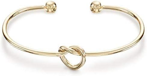 PAVOI 14K Gold Plated Forever Love Knot Infinity Bangle Bracelets for Women | Adjustable Gold Ban... | Amazon (US)