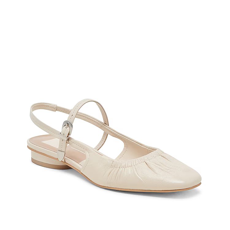 Dolce Vita Rianne Flat | Women's | Ivory Crinkle | Size 9.5 | Flats | Slingback | DSW