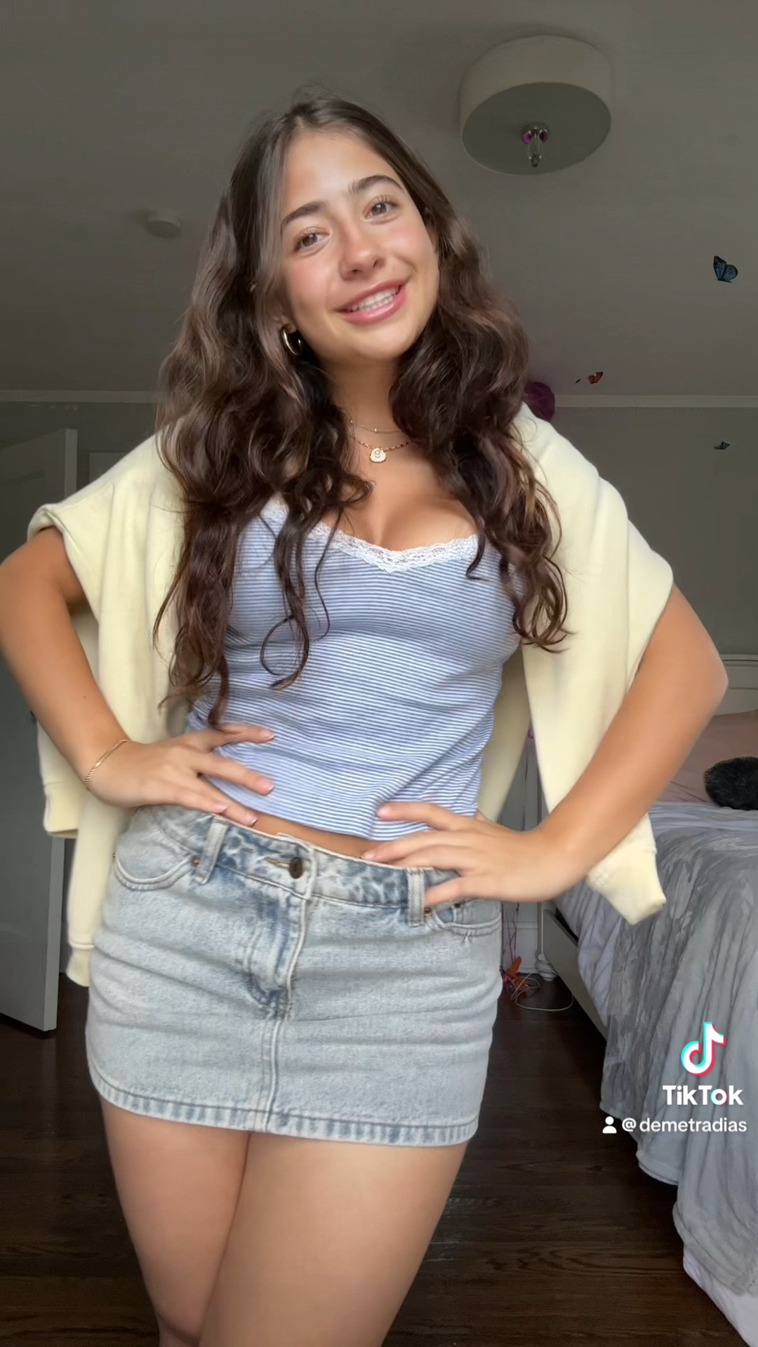 summer is almost here!!!☀️🫐
tank: brandy melville (nicolette lace tank)
skirt: small (edikted)
sweater: made by  @undrgrnd_collective.psu on instagram (she takes thrifted items and reworks them so she only sells one of each design, everything is different 🫶)
shoes: 7.5 (i sized down half a size since they run big)