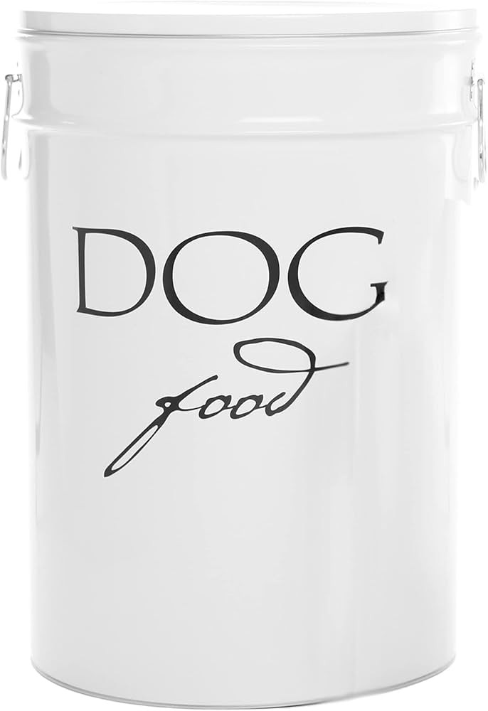Harry Barker White Classic Food Storage Canister For Dogs, Large 40 Pounds of Food | Amazon (US)