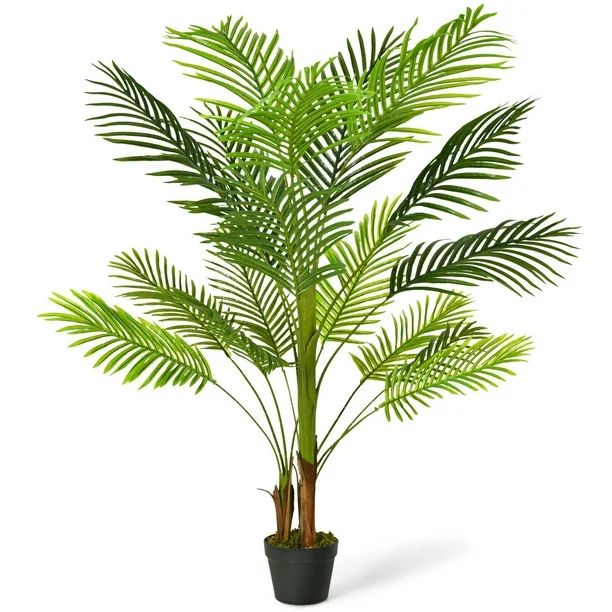 Gymax 4.3Ft Artificial Phoenix Palm Tree Plant for Indoor Home Office Store - Walmart.com | Walmart (US)
