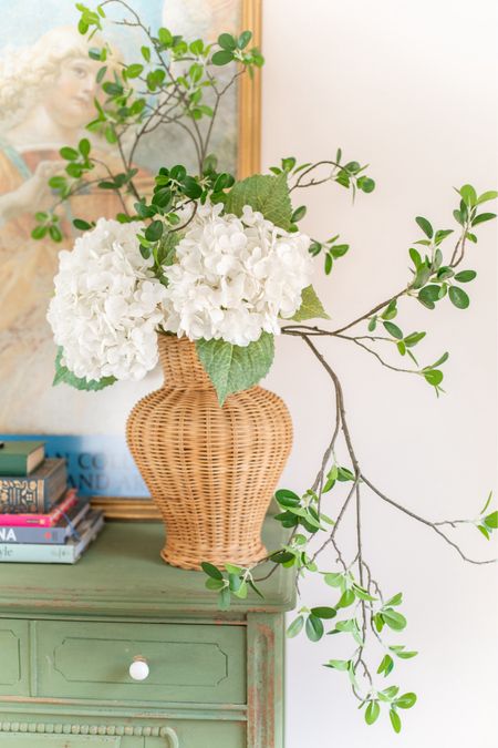 These faux hydrangeas and greenery stems are so lifelike! I’ve had them for over a year and they’ve held up beautifully  

#LTKSeasonal #LTKfindsunder100 #LTKhome