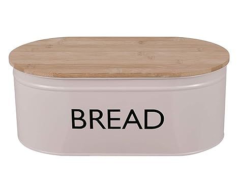 Morezi Metal Bread Bin Loaves Storage Canister Tins - Tight Fitting Wood Lids - Countertop Space-... | Amazon (US)