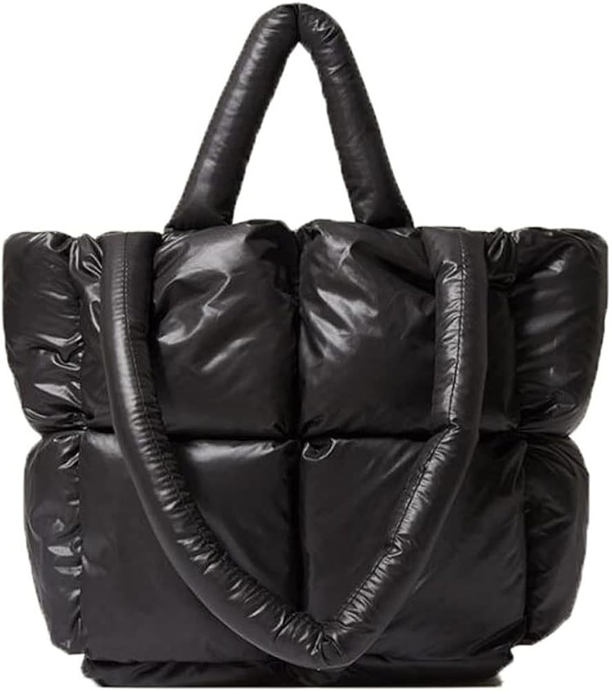 Lightweight Puffer Tote Purse Quilted Women Luxury Handbag Soft Shoulder Bag | Amazon (US)