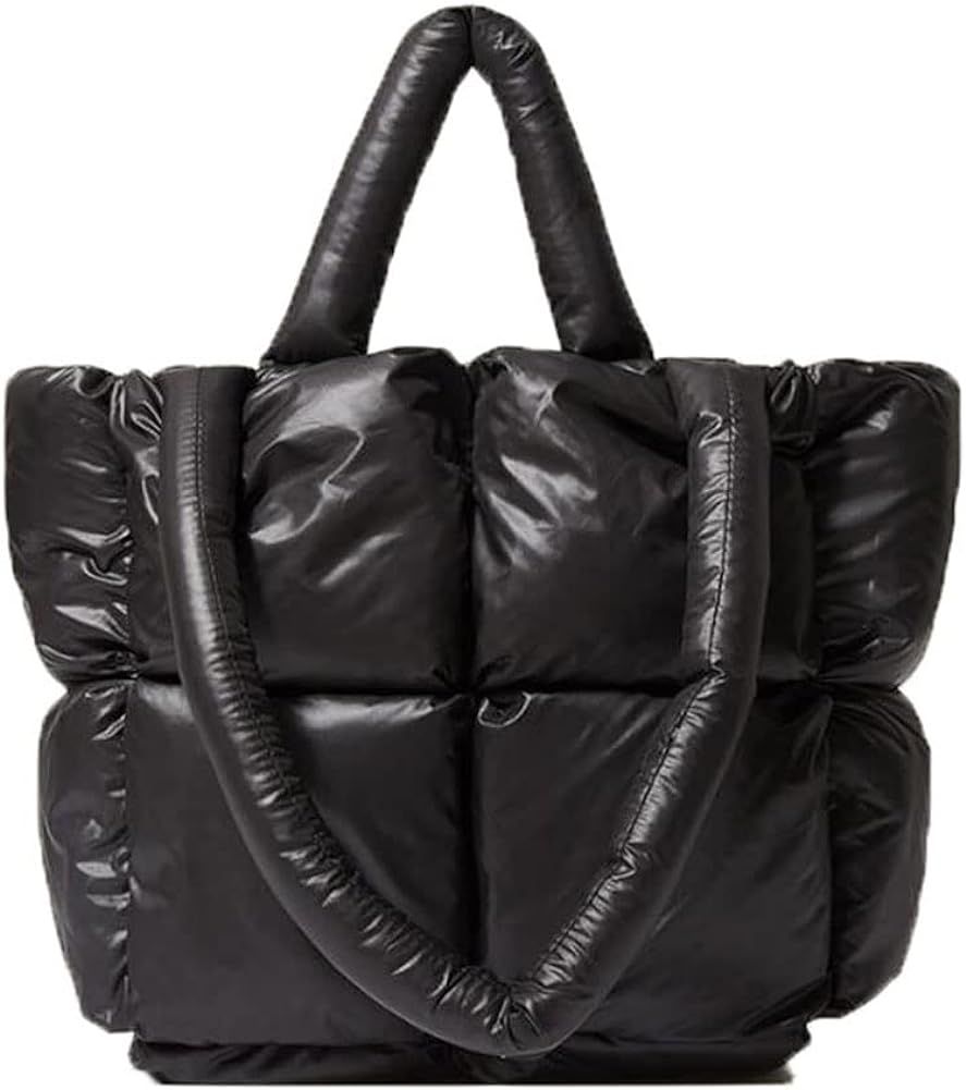 Lightweight Puffer Tote Purse Quilted Women Luxury Handbag Soft Shoulder Bag | Amazon (US)