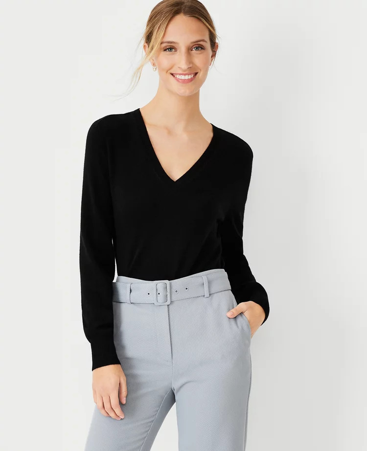 Cashmere V-Neck Sweater | Ann Taylor (US)