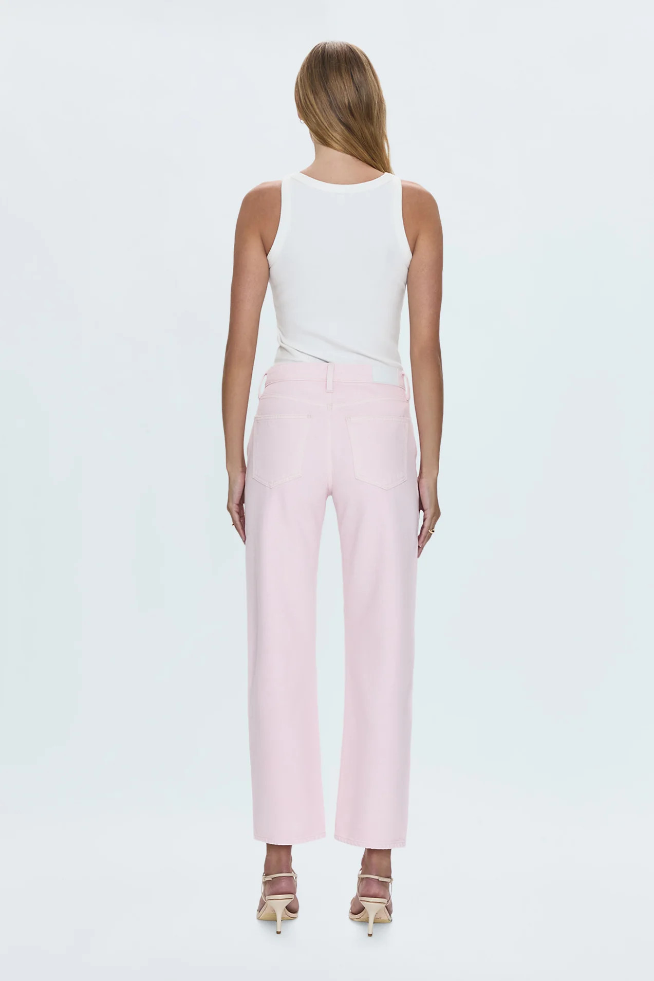 Lexi Mid Rise Bowed Straight Jean - Blush | Pistola Denim