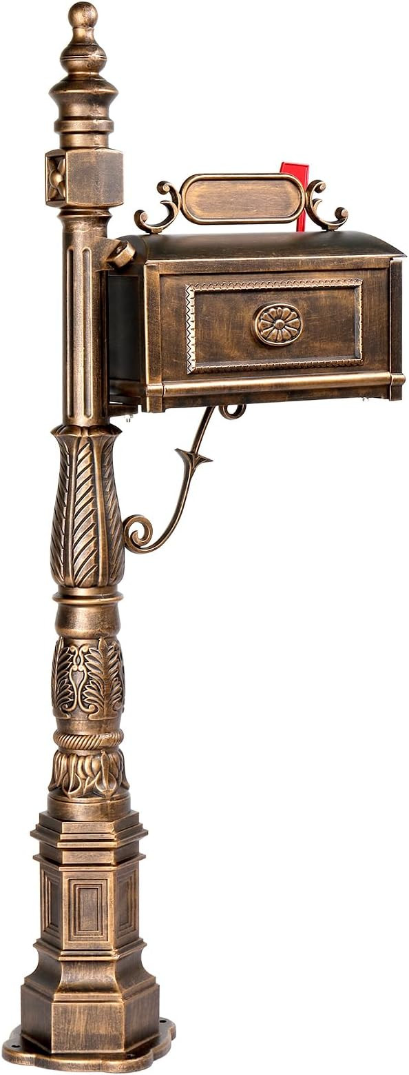 Outvita Cast Aluminum Mailbox, Barcelona Decorative Post Mailbox, Rust-Proof Large Security Heavy... | Amazon (US)