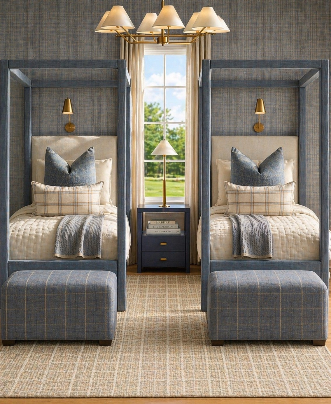 A classic shared space in plaid and linen 

#bedroom #bed #rug #homedecor

#LTKSaleAlert #LTKHome #LTKKids
