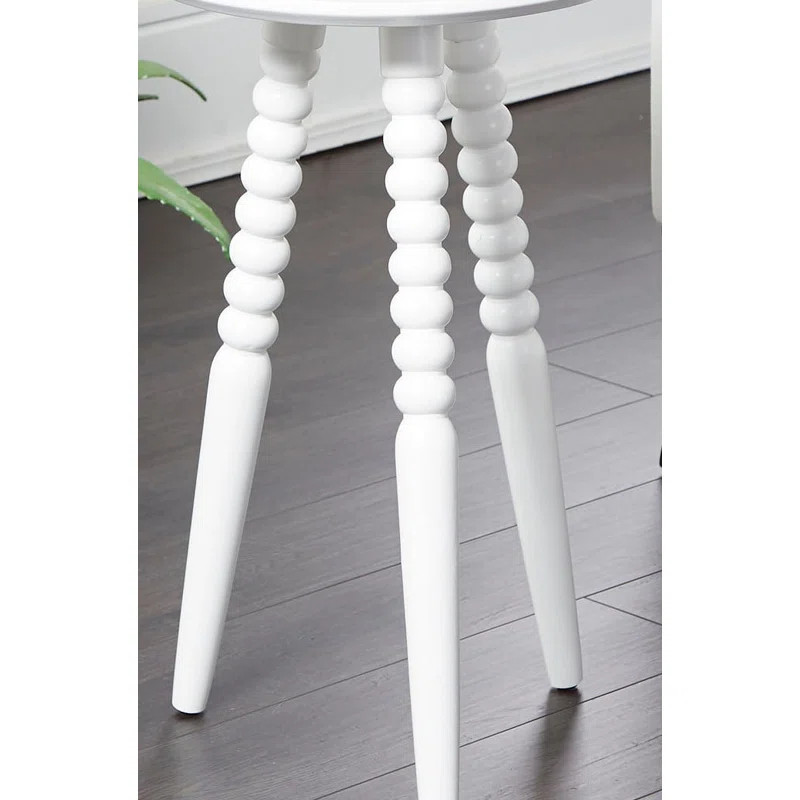 Mitchelle Round Accent End Table - White | Wayfair North America