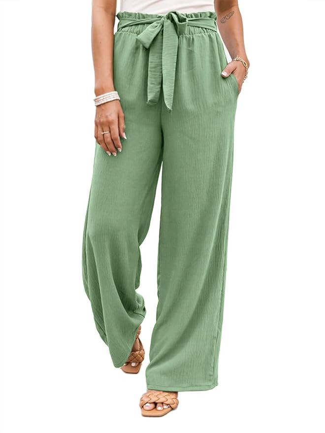 NIMIN Wide Leg Pants for Women High Waisted Business Casual Pants Work Pants Loose Flowy Summer B... | Amazon (US)