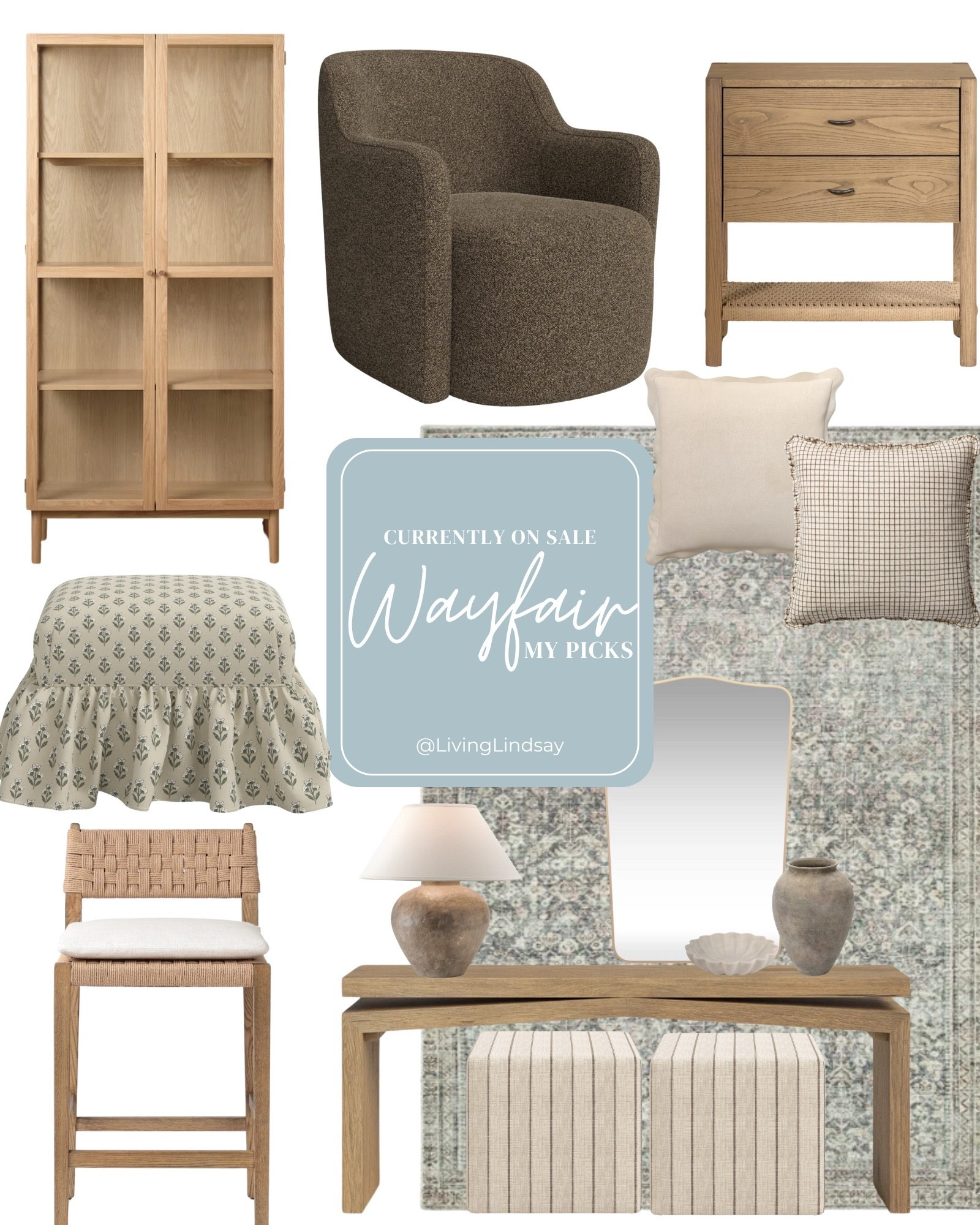 Wayfair home decor, Wayfair Black Friday deals, Black Friday home finds, neutral home decor picks, cozy living room decor, modern farmhouse decor, wood furniture finds, boucle swivel chair, accent cabinet styling, console table decor, entryway decor ideas, kitchen barstool deals, bedroom nightstand sale, textured throw pillows, neutral area rug, vintage style rug, budget friendly home finds, trending home decor 2025, bestselling home decor, coastal neutral style, warm wood tones, classic modern home, easy home refresh, curated home picks, LTK Black Friday, LTK home deals, Wayfair sale favorites, affordable home styling, cozy minimal decor, home decor inspiration


#LTKGiftGuide #LTKHome #LTKSaleAlert