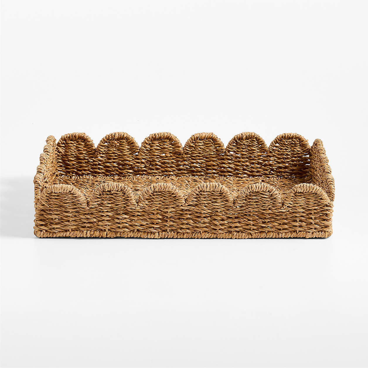 Scallop Natural Woven Fiber Small Tray + Reviews | Crate & Barrel | Crate & Barrel