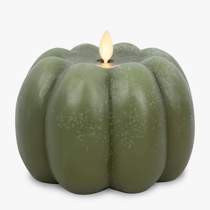 Luminara Pumpkin Figural Flameless Flickering Moving Flame LED Candle (5.5" x 4.25"), Chalky Fini... | Amazon (US)